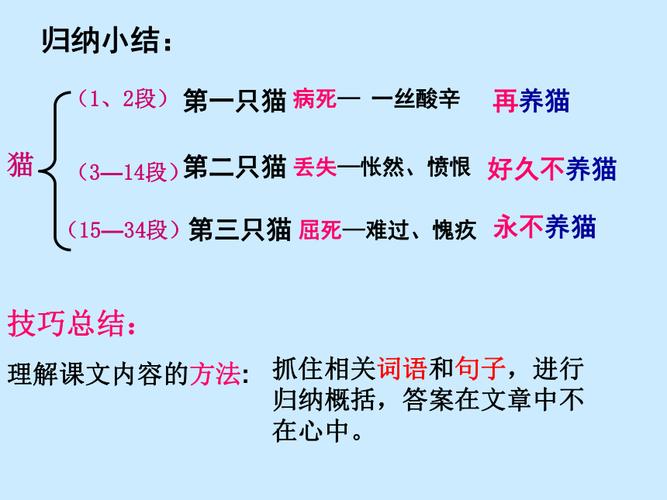 七年级语文第十六课猫按什么顺序和线索？（开端小哥哥养猫）